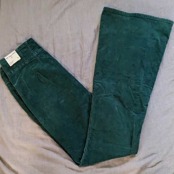 Free People Jayde Cord Flare Corduroy Pants Jeans Green - Picture 10 of 10